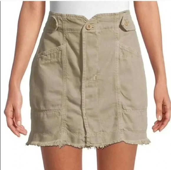 Free People Alpha Utility Raw Edge Cotton Blend Mini Skirt(6) - Picture 4 of 13